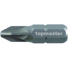 Bit cruce pozidrive PZ1 x 25 mm SVCM prindere 1/4" set 2 bucati Topmaster Profesional